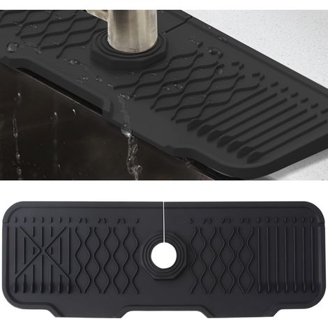 1 Tapis De Robinet Silicone, Drainage Automatique, Protection Anti-Éclaboussures, Pliable, Pour Cuisine Et Salle De Bain (1/5)