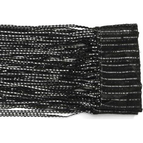 Rideaux à pompons noir 100 x 200 cm – séparateur de pièce ou décoration murale pour porte/fenêtre, intérieur et événements