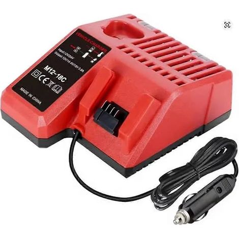 Chargeur de batterie pour connecteur de batterie Milwaukee 12V 14V 18V M18 M12 avec indicateur lumineux LED, chargeur de voiture (1/5)