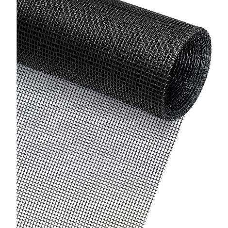 Moustiquaire pour fenêtre en fibre de verre noire – 150 x 270 cm, résistante, ignifuge et durable (1/5)