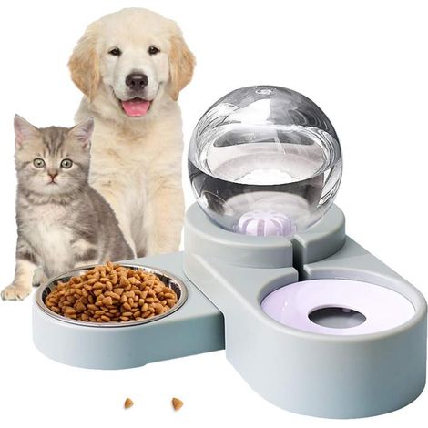Distributeur automatique d'eau et de nourriture pour animaux (bleu) (1/5)