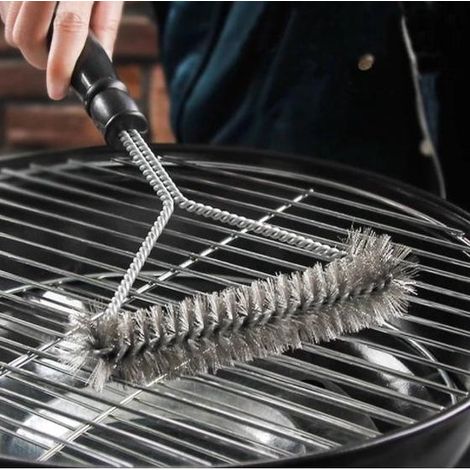 Cepillo de limpieza para barbacoa - Acero inoxidable - Con mango (1/5)