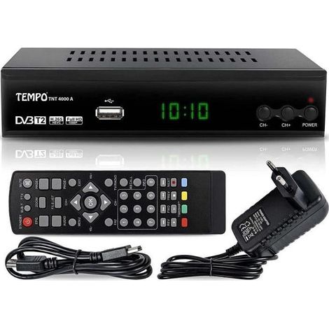 Décodeur TNT HD - Tempo - 4000 - HDMI - Péritel - Noir (1/4)