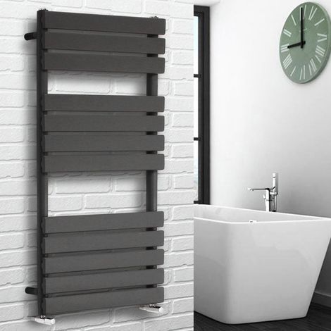 Flat Panel Heated Towel Rail Bathroom Rad Radiator Anthracite 1200x600mm