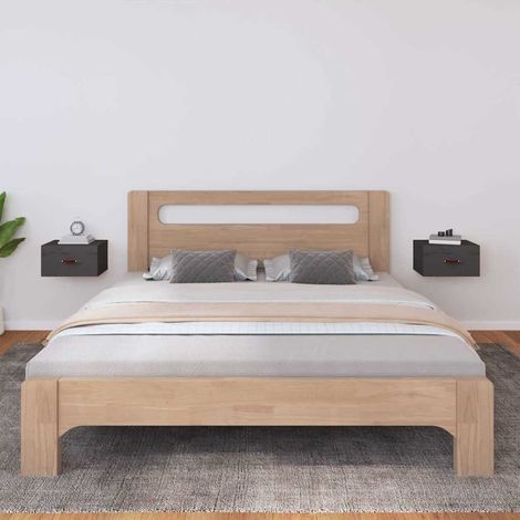 vidaXL Wall-mounted Bedside Cabinets 2 pcs Grey 40x29,5x22 cm (1/5)
