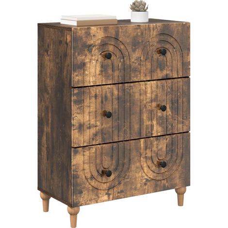 Maison Exclusive - Mobile con Cassetti Rovere Fumo 66 x 34,5 x 90 cm