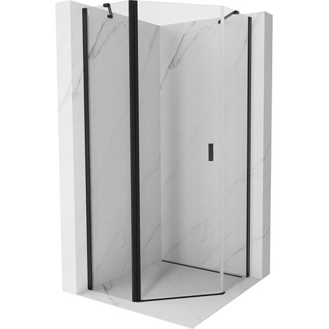 Mexen Mist fünfeckige Duschkabine schwenkbar 80 x 80 cm, transparent, schwarz - 8A8-080-080-70-00 (1/5)