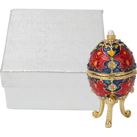 Boîte décorative vintage en émail pour œuf de Pâques, organiseur de bijoux diamantés, coffret à trésors, cadeau de décoration (1/5)