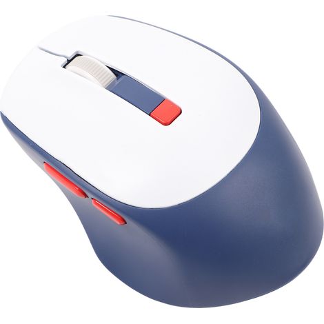 Souris Bluetooth multifonction avec bouton silencieux, interface de chargement USB-C, sans fil 2,4 GHz pour PC et ordinateur portable (modèle avec batterie 2,4 GHz sans batterie), bleue.