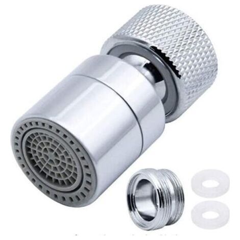 Aérateur d'évier en acier inoxydable antidérapant Modes de bouillonnement Filtre à 360 degrés Pulvérisateur de robinet pivotant avec adaptateur de buse Convient à tous les robinets Argent (1/5)