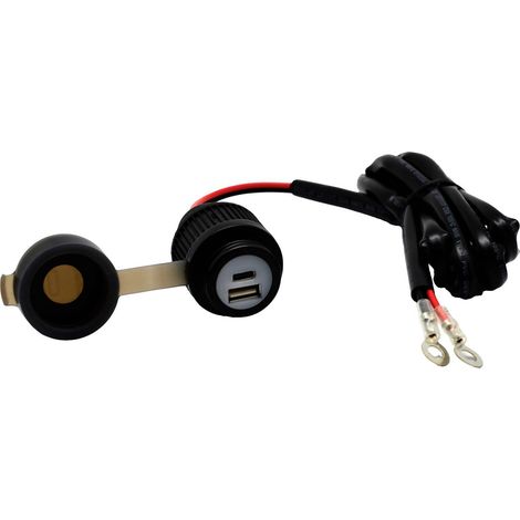 Albrecht Prise USB A+C Motorrad Duo QC3.0 12-24 volts Charge de courant max=2 A Prise USB double pour l'installation su (1/4)