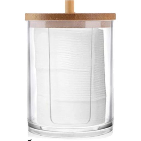 Boîte de Rangement en Acrylique, Couvercle en Bambou, Organisateur Polyvalent, E (1/2)