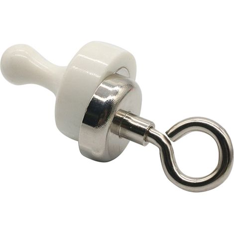 Lot de 5 aimants multifonctions blancs pour tente, camping, cuisine et extérieur - punaises magnétiques (1/5)