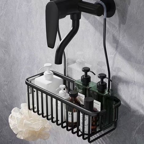 Cestino per doccia senza foratura, mensola doccia a parete, porta flacone shampoo, portaoggetti doccia senza foratura, mensola doccia, mensola bagno, porta sapone (1/5)