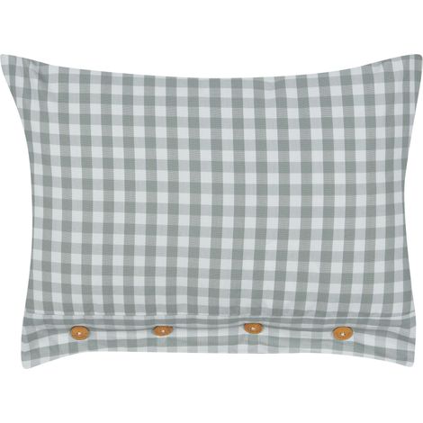 Throw Cushion TALYA 40 x 60 cm Mint Green Checked (1/5)