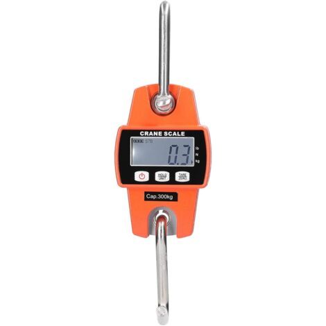Balance de grue numérique, balance électronique suspendue 300 kg 660 lb, balance suspendue industrielle avec capteur précis, mini balance LCD portable avec crochet pour usine de ferme de chasse (1/4)