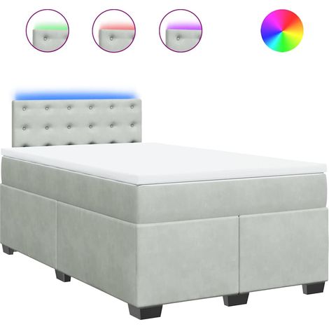 Maison Exclusive - Cama box spring con colchón terciopelo gris cl (1/5)