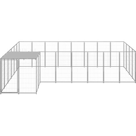 Maison Exclusive - Gabbia per Cani Argento 10,89 m² in Acciaio (1/5)