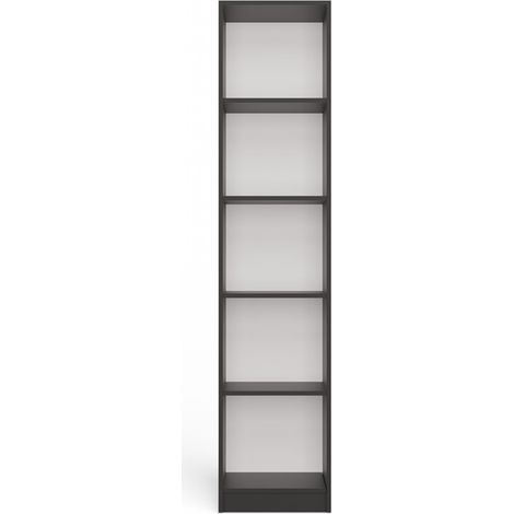 FLORENCE - Bibliothèque 5 étagères - Dimensions 182x40x30 cm - Meuble de rangement livres - Anthracite (1/4)