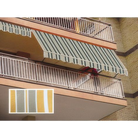 Store � Descente Verticale 100 x 250 cm Motif P3030 en Aluminium Blanc avec Manivelle