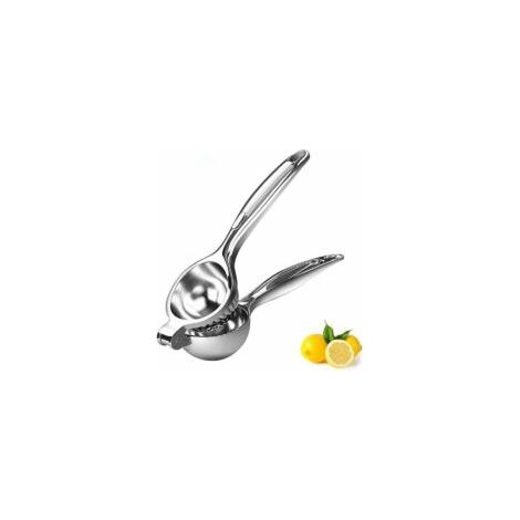 Manuelle Zitronenpresse, Zitronenpresse, Orangen- und Zitronenpresse, manuelle Zitruspresse aus Edelstahl, Schüssel aus hochwertigem, robustem Metall - Crezuo