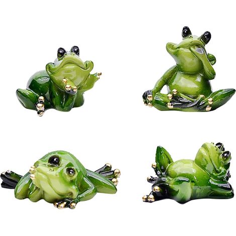 Froschdekofigur aus Kunstharz 4 Stück Miniatur Tierornament