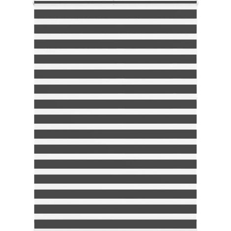 Doppelrollo Schwarz 155x230 cm Stoffbreite 150,9 cm Polyester