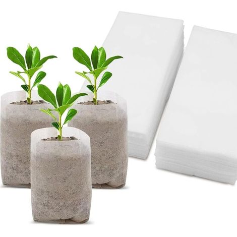 200 sacs de culture non tissés, sacs de plantation en tissu pour semis, sacs de culture non tissés pour semis, sacs en tissu non tissé pour plantes (1/3)
