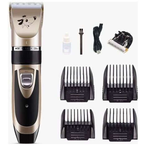 Tondeuse pour Chien et Chat - Professionnel - Poil Long Epais - Animal Silencieux - Rechargeable - Electrique (1/4)