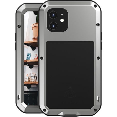 Love Mei iPhone 12 Hülle, mit Glas geschützt, Grau (1/5)