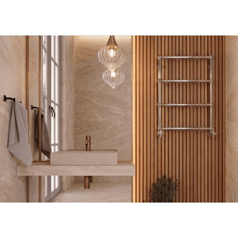 Sèche-serviettes électrique - Avec thermostat connecté - WEMA - 50 x 53 cm - Inox Brossé - 400W