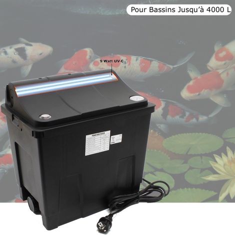 Filtre Bassin + Clarificateur UV Stérilisateur 9W Pour Bassin De Jardin, Jusqu'à 4000 Litres (1/5)