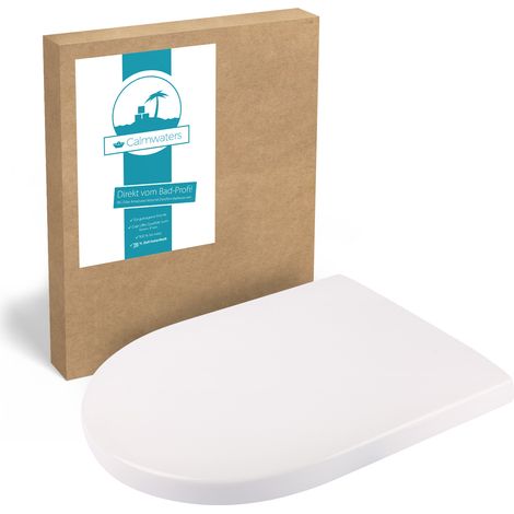 Calmwaters® Antibakterieller WC Sitz mit Absenkautomatik für Villeroy & Boch Subway  Artic  Architectura, Duroplast Klodeckel, Top-Fix, abnehmbar, überlappende D-Form, Weiß, 26LP3465 (1/5)