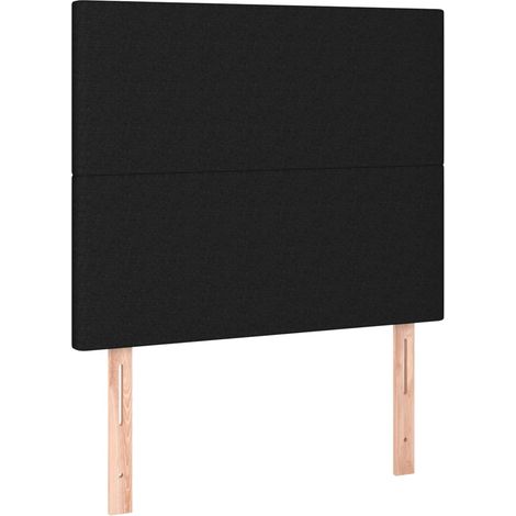 Testiera per dormire accessorio per camera da letto 2 parti 80 x 5 x 78/88 cm tessuto nero TDL0206244