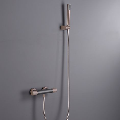 Imex -  Grifo Ducha y Bañera Termostatico Gris Serie Line