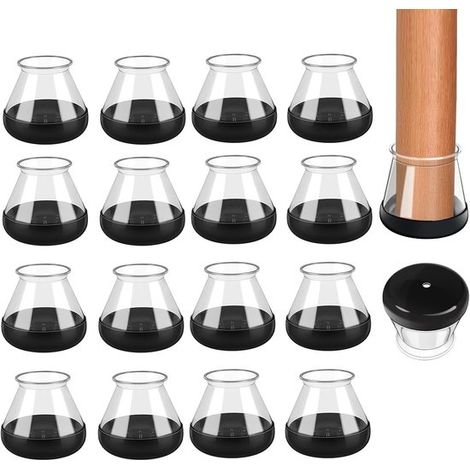 Set di 16 tappi in silicone per gambe di sedie, protezioni per gambe di sedie, protezioni per pavimenti, elastici per gambe di sedie rotonde con diametro di 20-30 mm, misura rotonda M (1/5)