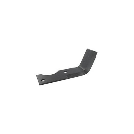 Cuchillo recto para fresadora trasera compatible con Goldoni - L: 195mm, diámetro del agujero 10,5mm, distancia entre agujeros 80mm, grosor 5mm.