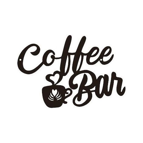 Panneau de café en métal noir - Décoration murale à suspendre avec tasse à café - 35 cm - Décoration de cuisine pour maison, station de café, magasin (1/3)