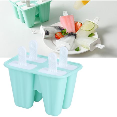 Moule à Glace Silicone Vert DIY - 4 Cavités pour Créations Glacées Été (1/5)