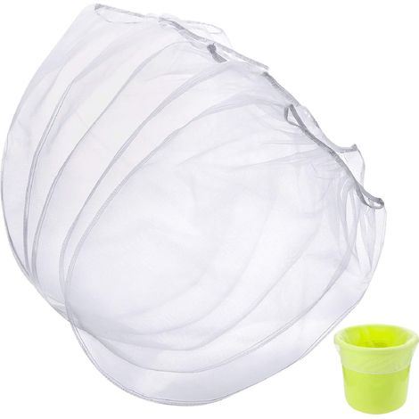 Packung mit 10 weißen, feinmaschigen, dehnbaren Farbfilterbeuteln für Malerarbeiten, Hydrokultur und Gartenarbeit, 1 Gallone (1/5)