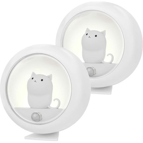 Rechargeable LED Induction Night Light, 2-Pack, Automatic Baby Night Light, Cute Shape for Children's Rooms, Living Rooms, Bathrooms, Hallways, Stairs, Bedrooms (1/5)