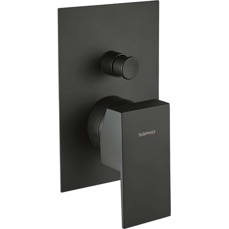 Sapho Latus - Unterputzarmatur für 2 Verbraucher, mit Einbaukörper, schwarz matt 1102-42B (1/2)