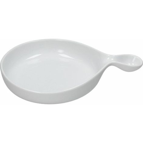 Tognana piatto gourmet da portata in finissima porcellana rotondo 28 x 20 cm con manico