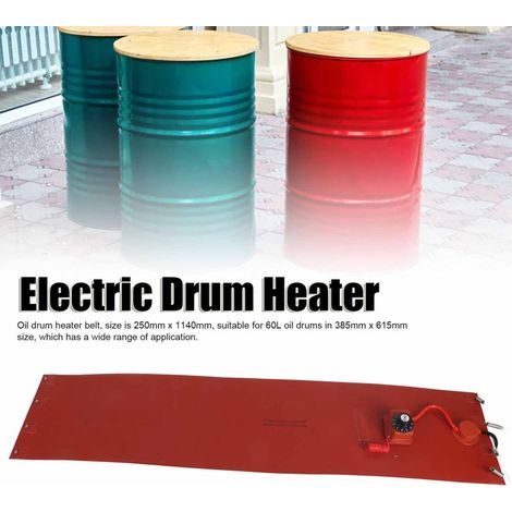 Coussin chauffant électrique en silicone pour fût d'huile de 60 L, avec thermostat, 1200 W, prise britannique 220 V (1/4)