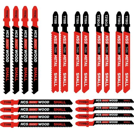20-piece Jigsaw Blade Set Basic for Wood and Metal, Suitable for All Jigsaws, with Storage Box. (1/5)