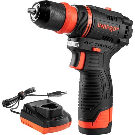 Taladro Atornillador Brushless CD-12QBC 12V 45 Nm Dnipro-M, Incluye Batería 2Ah y Cargador, Portabrocas Desmontable 1/4", 2 Velocidades Madera y Metal (1/5)