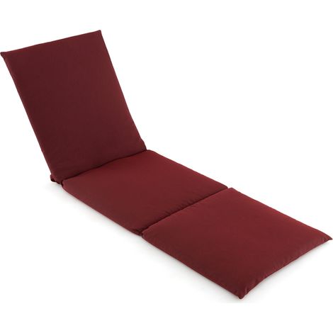 COSTWAY Chaise Lounge Cushion Tri-Fold Lounger Pad 182 x 59 cm-Red (1/5)