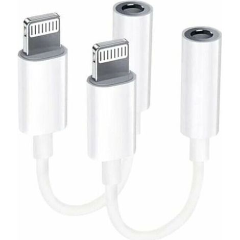 【2 Pack】Adaptateur Lightning vers jack 3.5 mm Adaptateur casque de certification MFI pour iPhone Séparateur de câble audio AUX Compatible avec iPhone 13/12/11/XS/XS Max/XR/ pour tous les systèmes iOS (1/4)