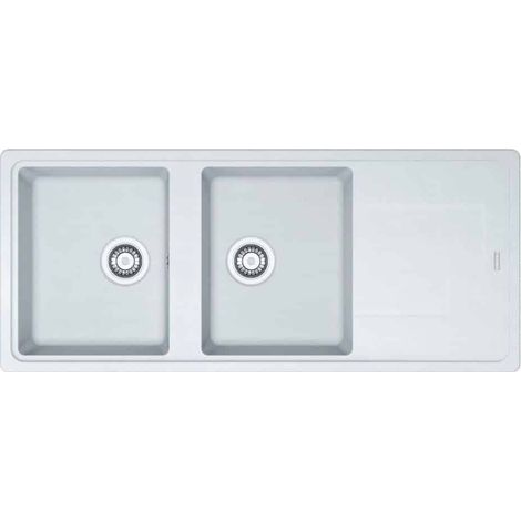 Franke – Évier 2 bacs Tectonite 1160 x 500 mm – Finition résistante aux hautes températures – Vidage gain de place – Garantie 5 ans