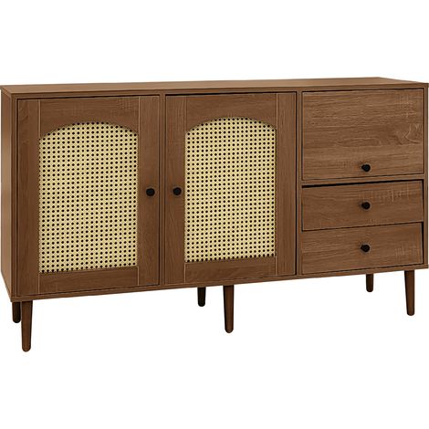 ELVMI Credenza con 2 Ante, Ripiani Regolabili e Chiusura Magnetica, per Soggiorno o Sala da Pranzo, 130 × 40 × 75.5 cm (1/4)